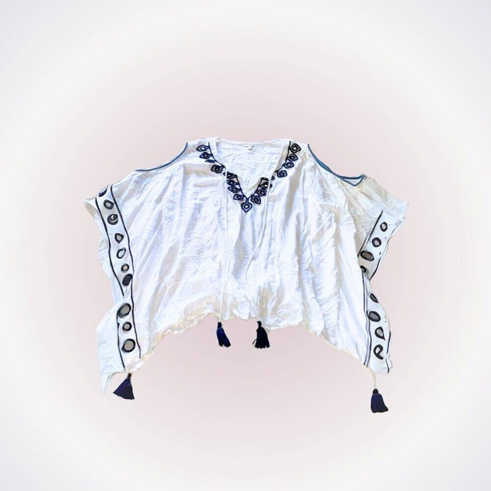 Accuracy White Kaftan Bathing Suit Cover-Up | Sz M